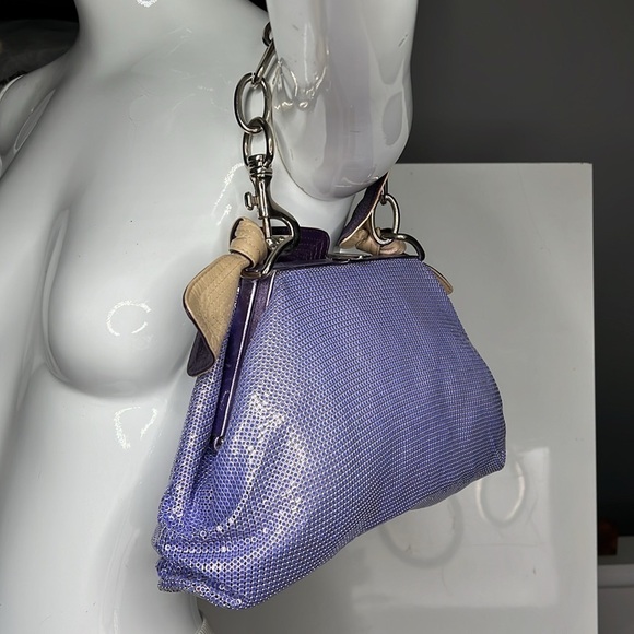 Versace Chainmail Purple Mesh Metal Chain Handbag - Picture 9 of 15